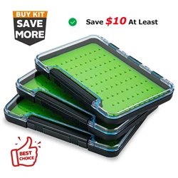 Goture-cajas de almacenamiento de señuelos de pesca con mosca, contenedor impermeable de plástico ABS transparente, accesorio para aparejos de pesca, 1 Uds.