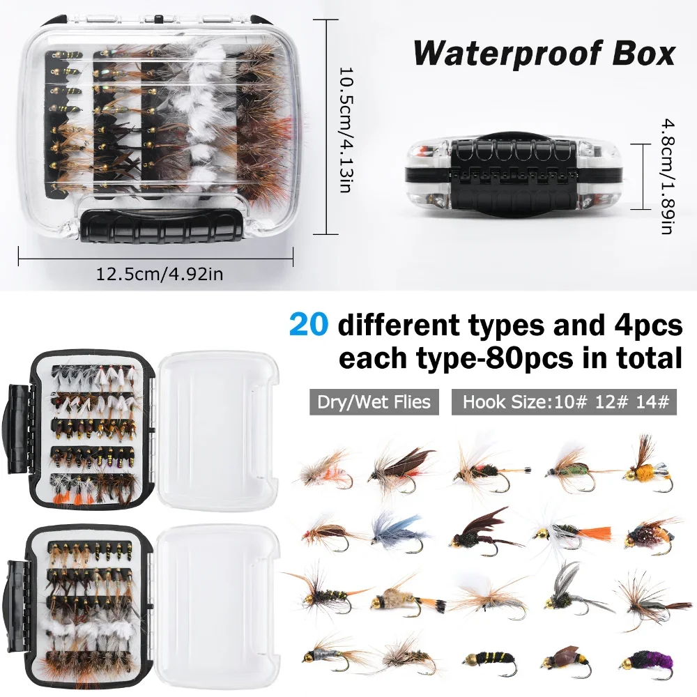 Goture-Juego de caña de pescar con mosca, 2,7 m/9 pies, 5/6WT, 8 Uds., Combo de caña para mosca de fibra de carbono, alimentador de viaje portátil con carrete, bolsa de aparejos de pesca - imagen 4