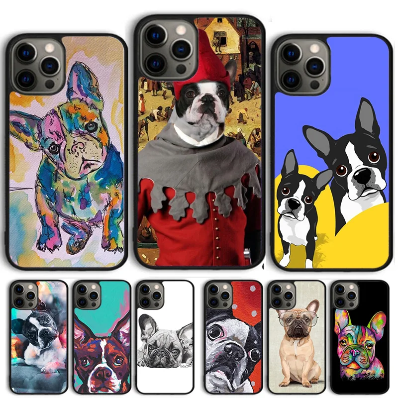 Funda de móvil Bulldog Francés y Boston Terrier para iPhone