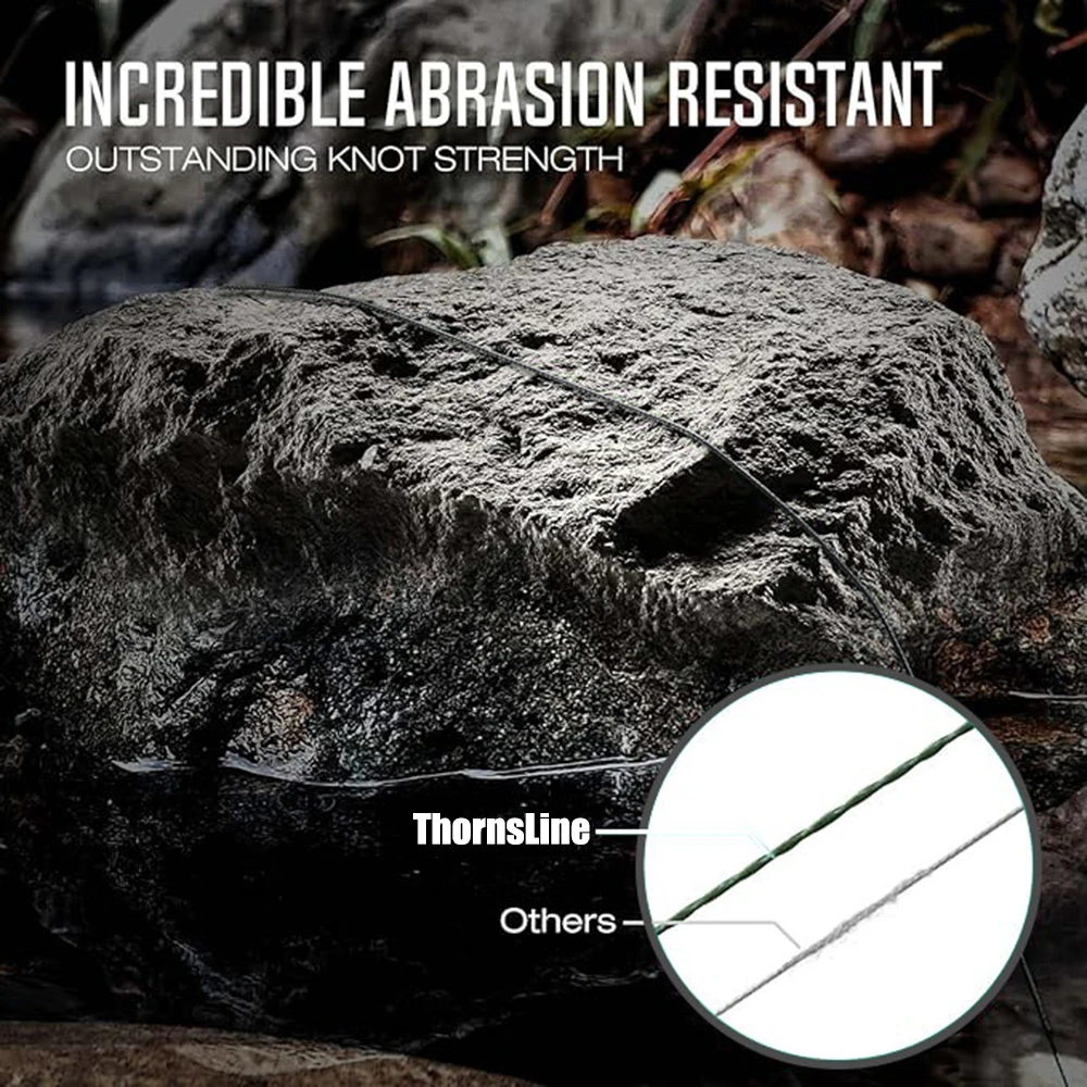 THORNSLINE-sedas de Pesca trenzadas de 4 hebras, multifilamento de Pesca, 100M, 300M, 500M, alambre de carpa, línea de Pe resistente a la abrasión japonesa - imagen 3
