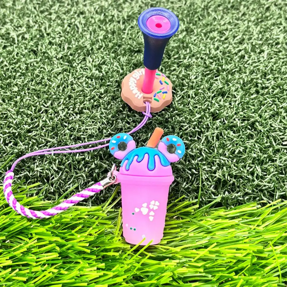 Camiseta de Golf con patrón de dibujos animados de PVC, soporte para pelota de Golf con cuerda hecha a mano, previene la pérdida, práctica de Golf, accesorios de regalo, 1 ud. - imagen 5