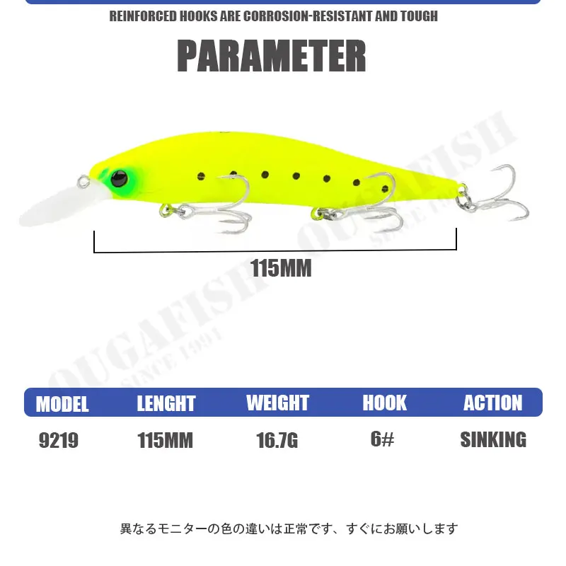 Señuelo de Pesca de alta frecuencia Swingand hundimiento Minnow 115mm 17,6g Accesorios de Pesca Mar carpa LeurrIsca equipo de Pesca Artificial - imagen 4