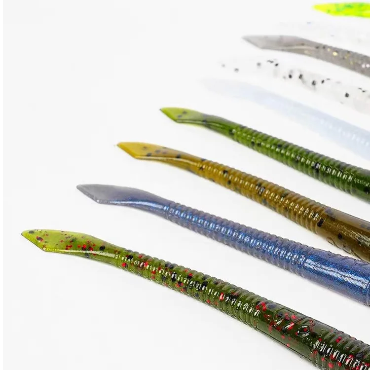 YAMAMOTO cuchillo cola fideos gusano 4 pulgadas Kut cola gusano sin plomo NEKO enchufe plomo Texas señuelo cebo suave - imagen 4