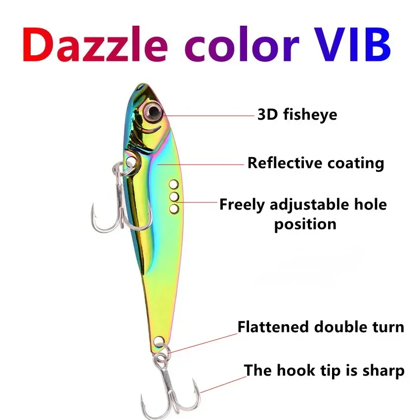 Señuelo Vib Metal 7-25g – Ojos 3D para lubina y perca - imagen 3