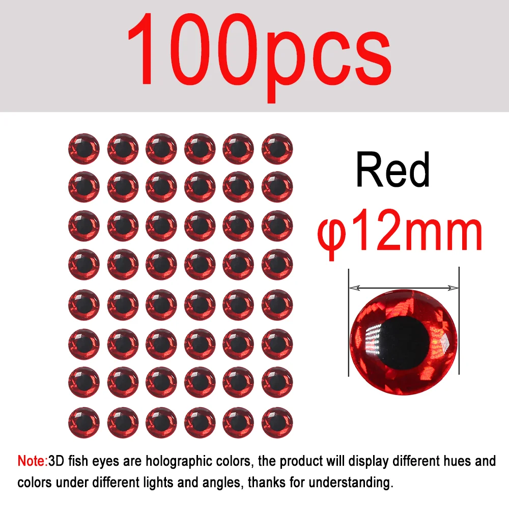 100pcs Red 12mm