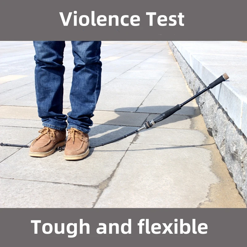 Caça negra 2 puntas MH/H power caña de pescar con señuelo de carbono acción rápida caña de lubina giratoria 2,4/2,7/3m caña fundida con cabeza de serpiente de luz dura - imagen 5