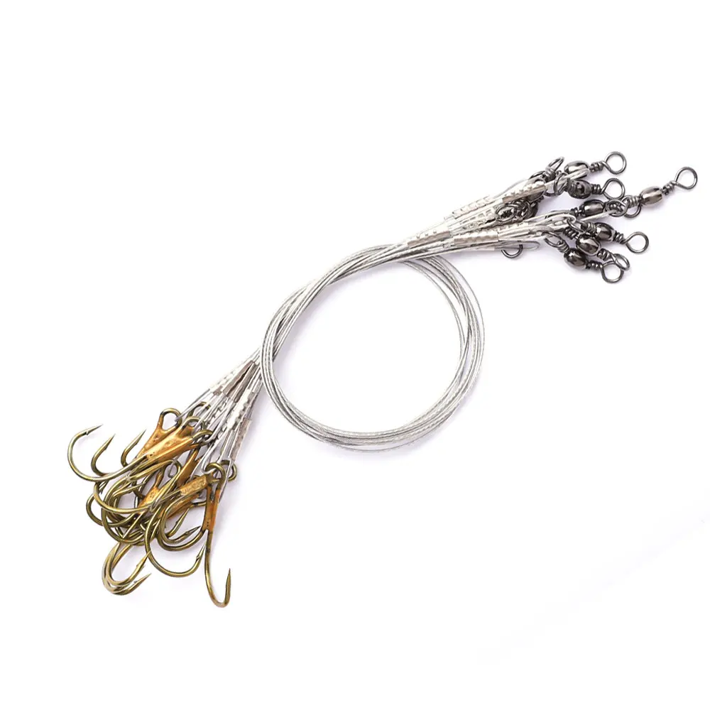 FTK-Hilo de pescar de acero antimordedura, anzuelos Duple Leader, correa de núcleo de plomo, alambre de pesca, accesorio de pesca, 10 piezas - imagen 5