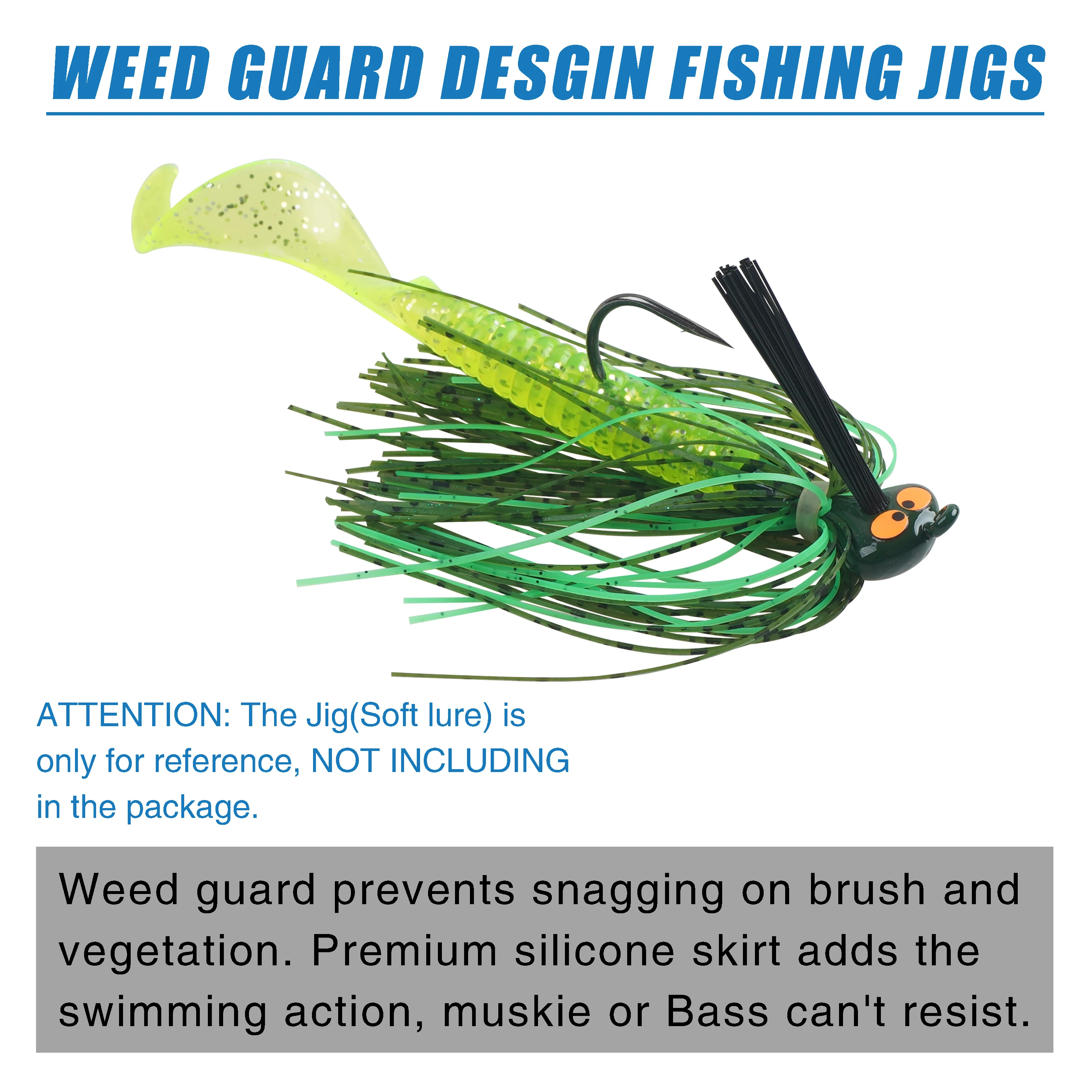 Plantilla de fútbol de 6 piezas, plantilla de natación Artificial para lubina, pesca, Lucio, Walleye - imagen 5