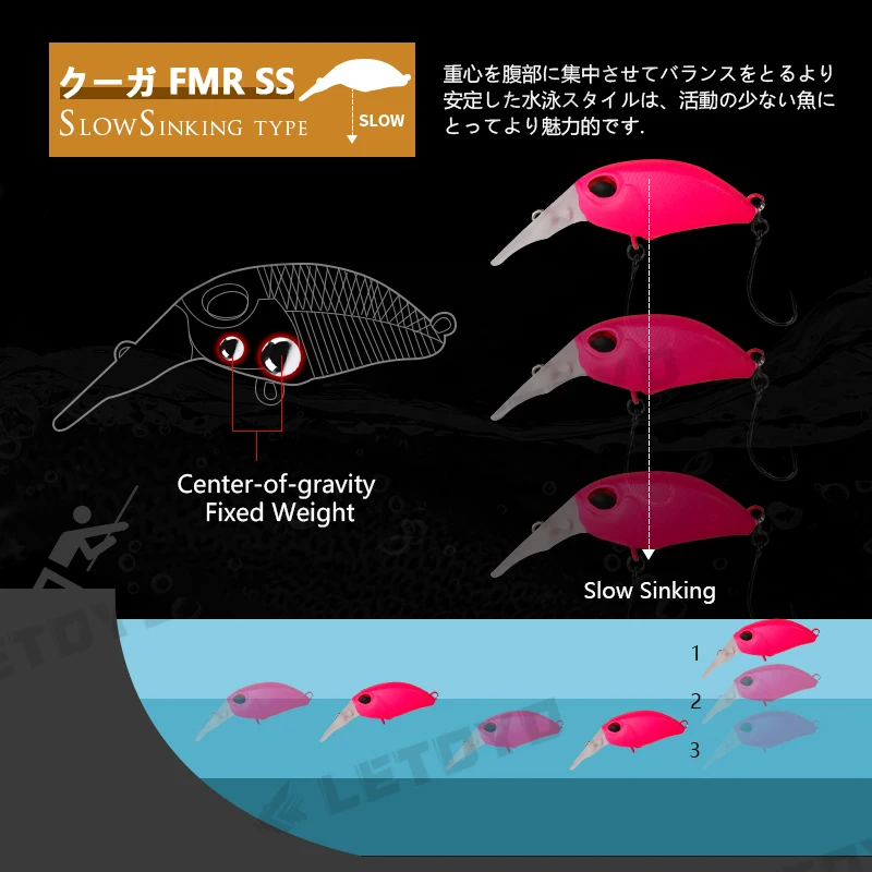 LETOYO-cebos duros artificiales de hundimiento lento, Señuelos de pesca de trucha y perca, 30mm, 2,8g - imagen 3