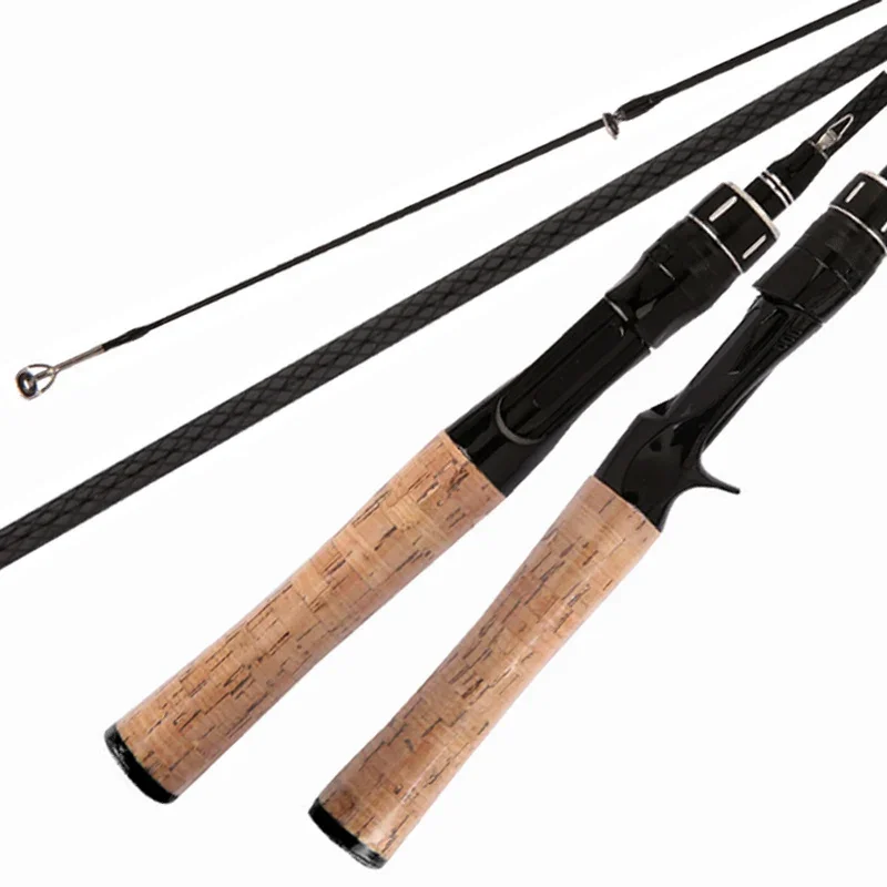 Caña de pescar UL de fibra de carbono, 1,8 m, 1,68 m, 2 secciones para pesca Baitcasting, señuelo ultraligero, caña de trucha, prueba de filado/fundado, 0,5-8g - imagen 3