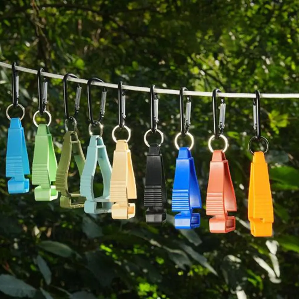 Clip de plástico para guantes al aire libre, hebilla de seguridad antipérdida para montañismo, Clip para sombrero, 9 colores, 18x4,5 cm, Clip para guantes protectores - imagen 2