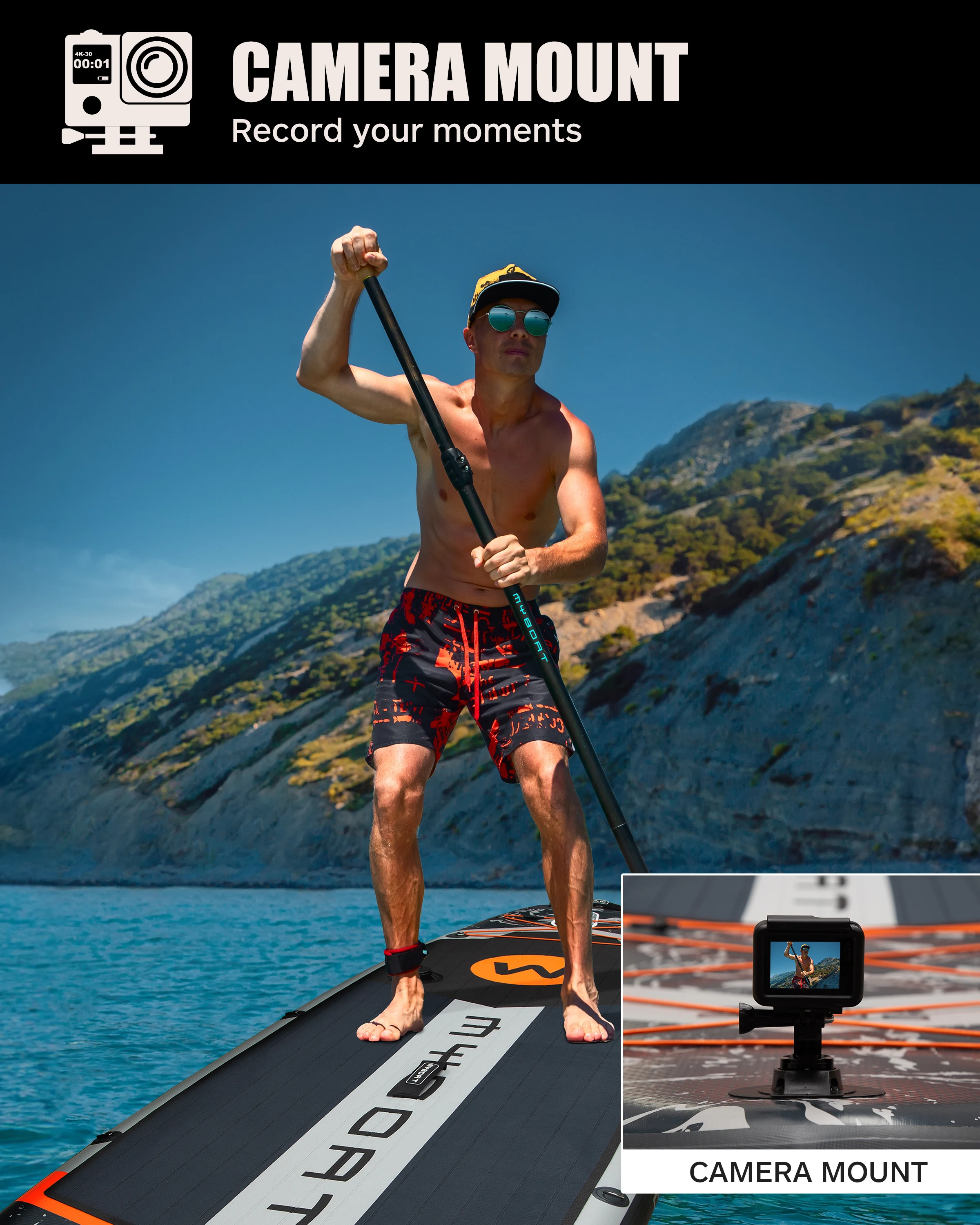 Myboat-Tabla de Paddle inflable Extra ancha impermeable para adultos, 11 '6 ''x35'' X6 '', pesca acuática de estilo de pie con accesorios SUP - imagen 5