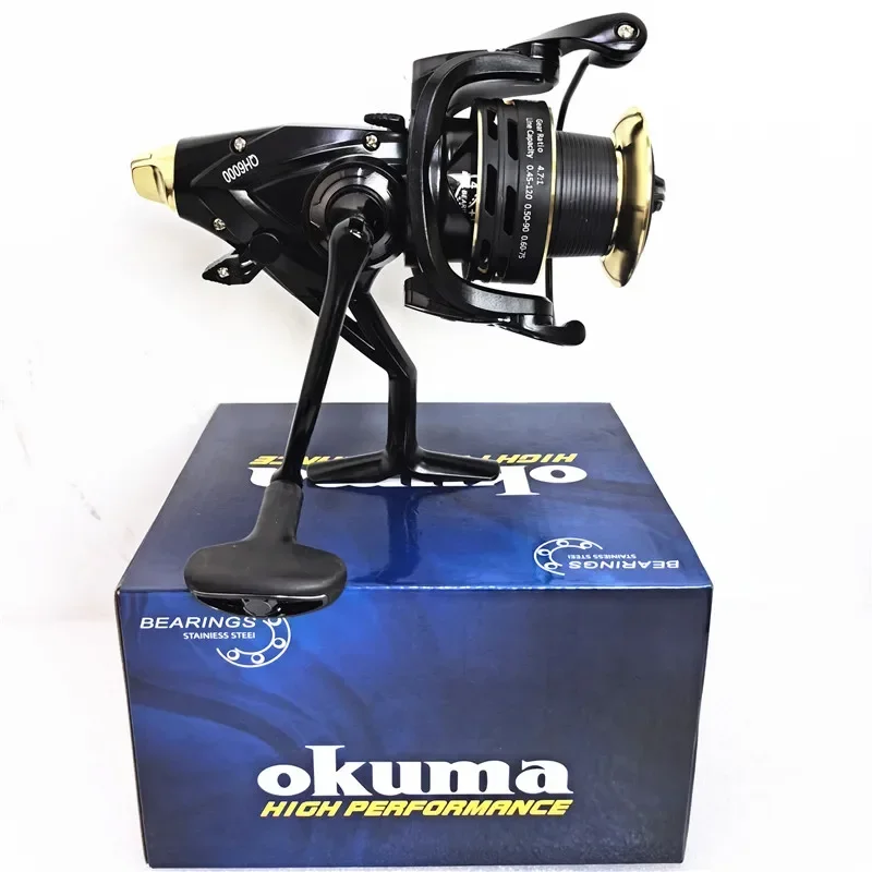 OKUMA-tambor de pesca de doble descarga, 16KGMax Dragon con freno delantero y trasero, ruedas de pesca para todas las áreas de agua 3000-6000 - imagen 5
