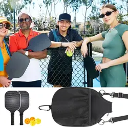 Bolso cruzado de Pickleball de gran capacidad, correa ajustable impermeable, cubierta de paleta de Pickleball, cierre de cremallera profesional