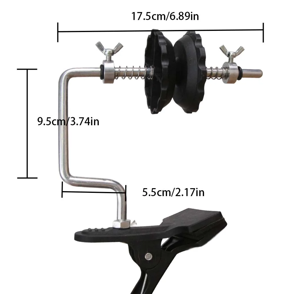 JSFUN-enrollador de sedal de pesca portátil, carrete negro con Clip, herramienta para aparejos, enrollador para pesca, deportes al aire libre, 1 ud. - imagen 2