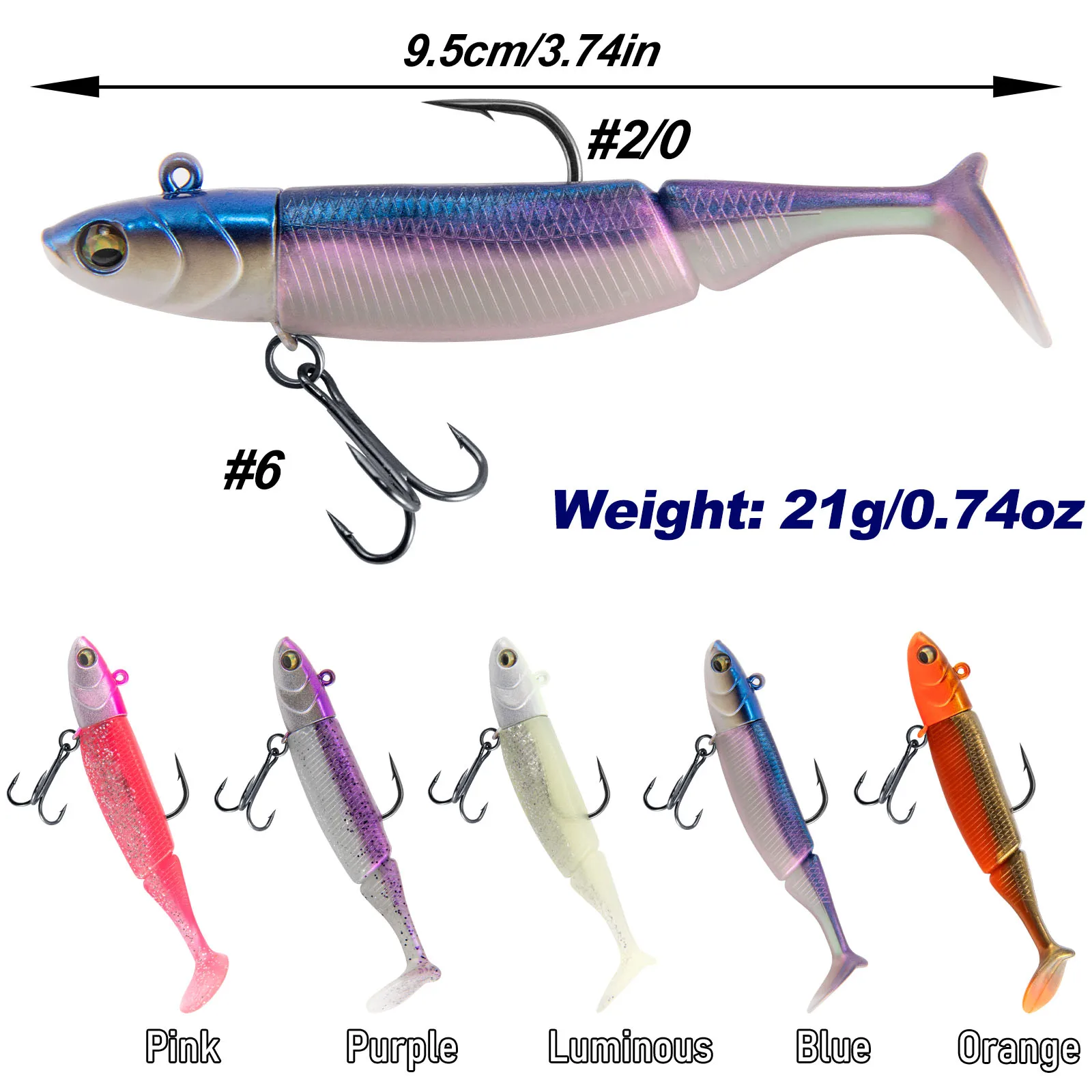 Señuelo Swimbait vinilo – Cola paleta silicona para lubina y lucio