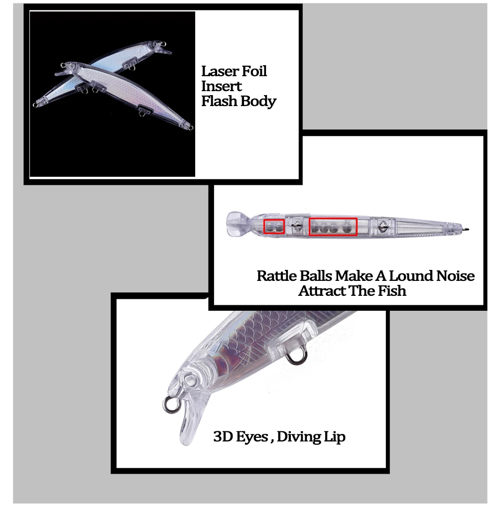 Señuelos Minnow flotantes Chan'sHuang – Cebo artificial sin pintar para DIY - imagen 4