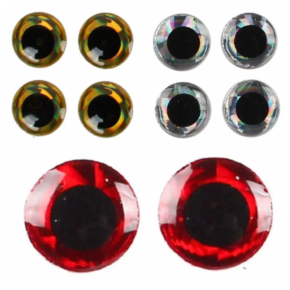 Ojos de señuelo de pesca holográficos 3D, 3mm, 4mm, 5mm, 6mm, simulación de pesca con mosca, pececillos artificiales, aparejos de pesca de ojo DIY, 100 unids/lote