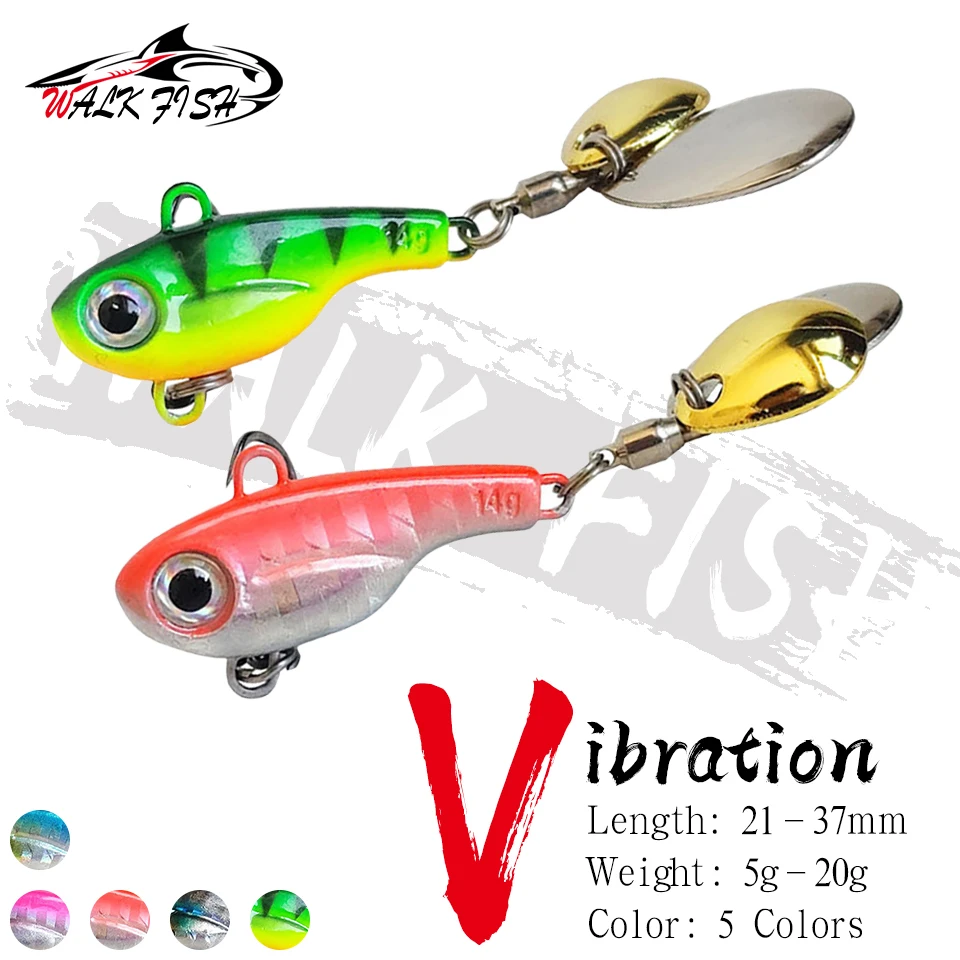 WALK FISH-cebo VIB de 5g-20g, perca de lentejuelas giratoria, cebo de pez mandarín, cebo de Metal, vibración de frecuencia Variable de largo alcance