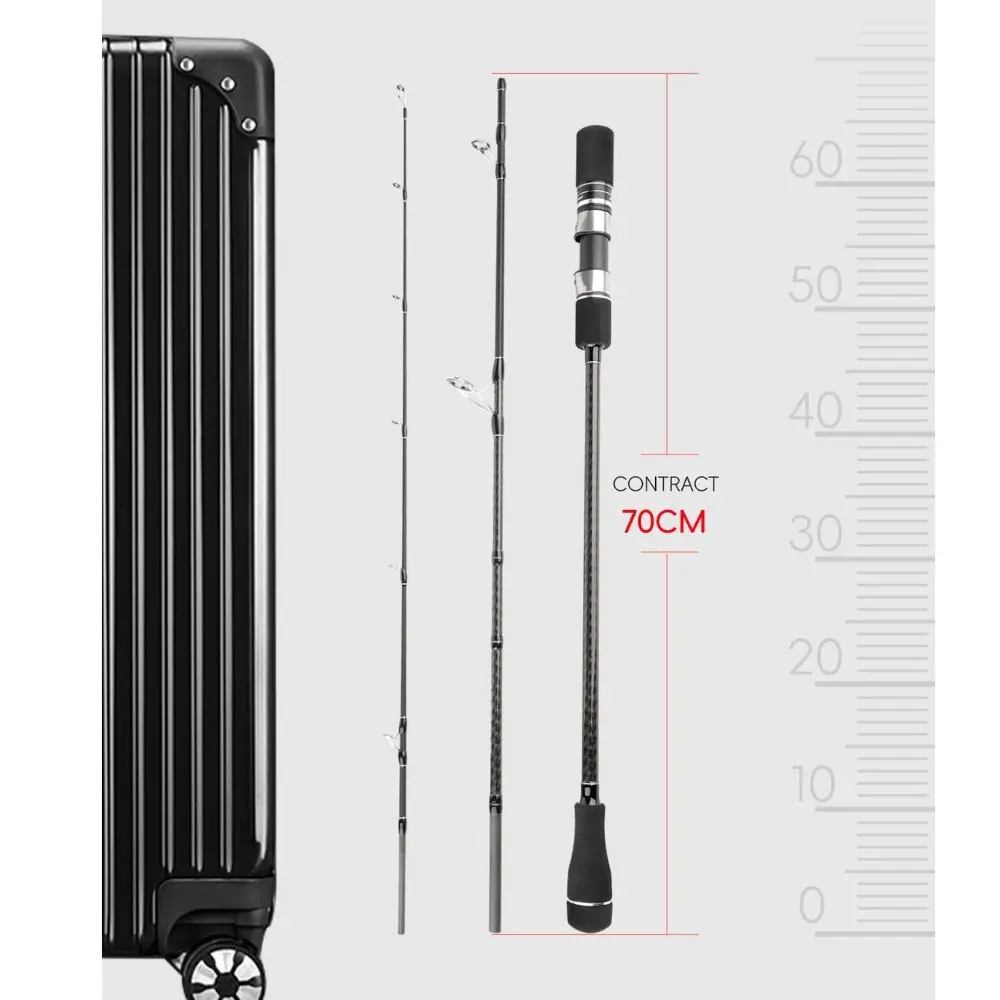 Varilla de Jigging de viaje de 3 piezas de alto rendimiento MH 6000g carga máxima varilla de carbono guías de cerámica 1,83-1,91 m caña de Jigging lenta pesca atún
