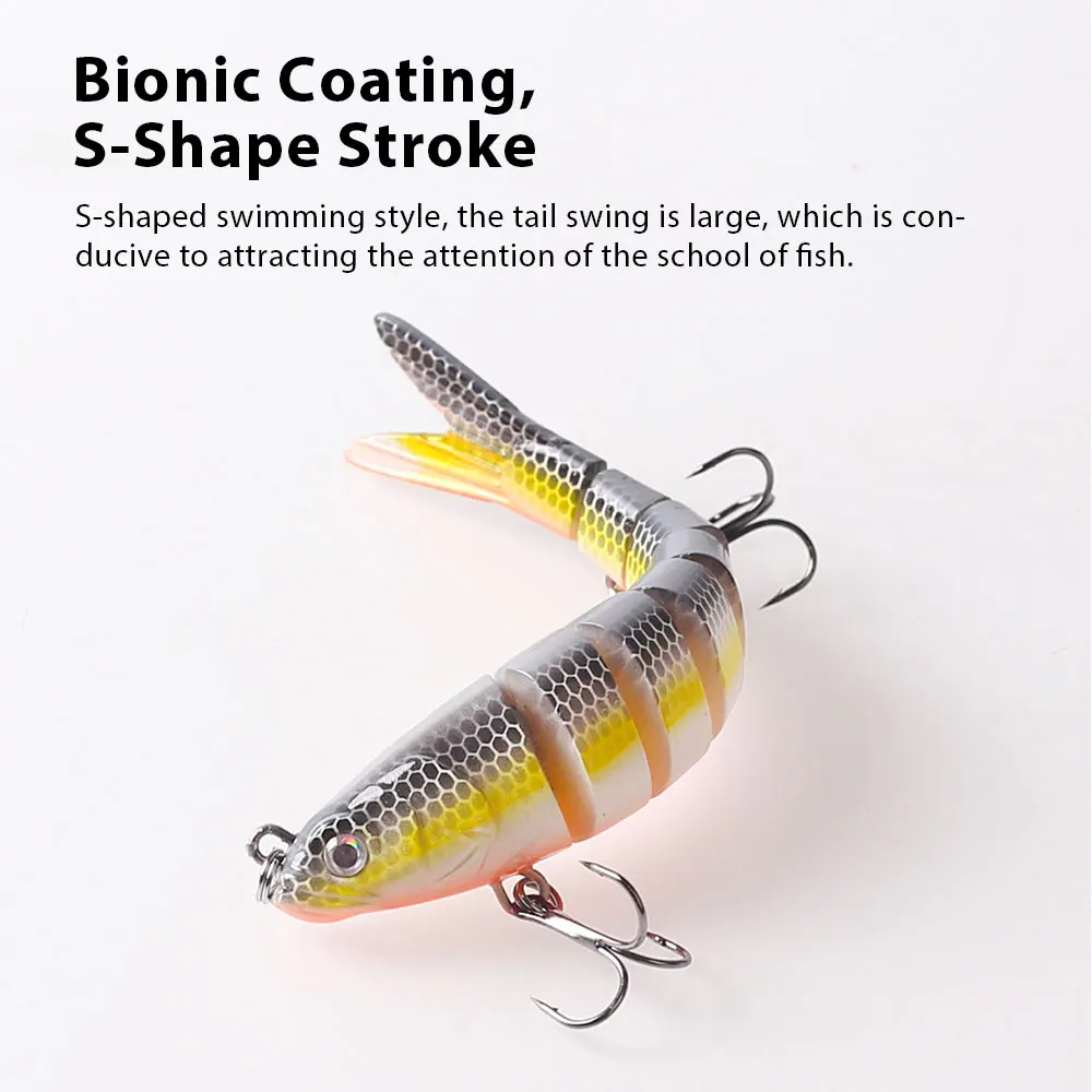 Hanlin 26g/14cm Wobblers que se hunden Señuelos de pesca articulados Crankbait Swimbait 8 segmentos cebo Artificial duro para aparejos de pesca señuelo - imagen 3