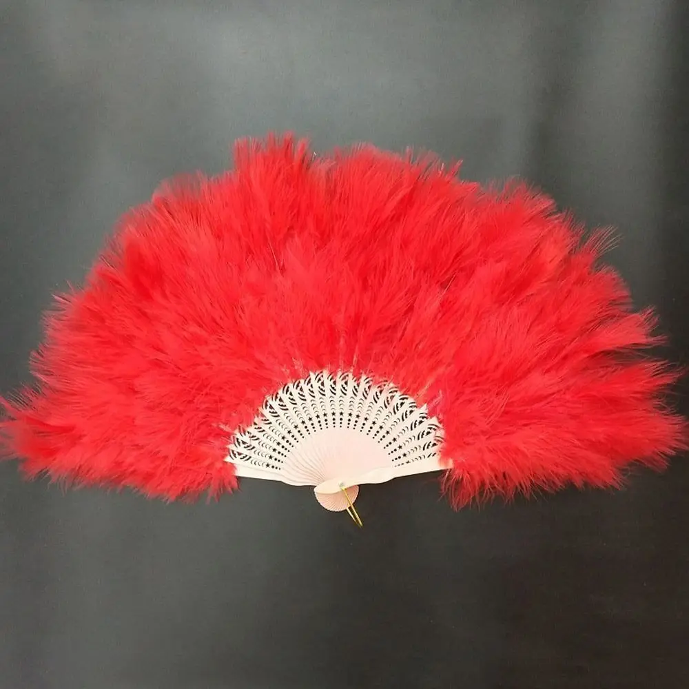 Abanico de mano plegable blanco artesanal para baile y eventos - imagen 2