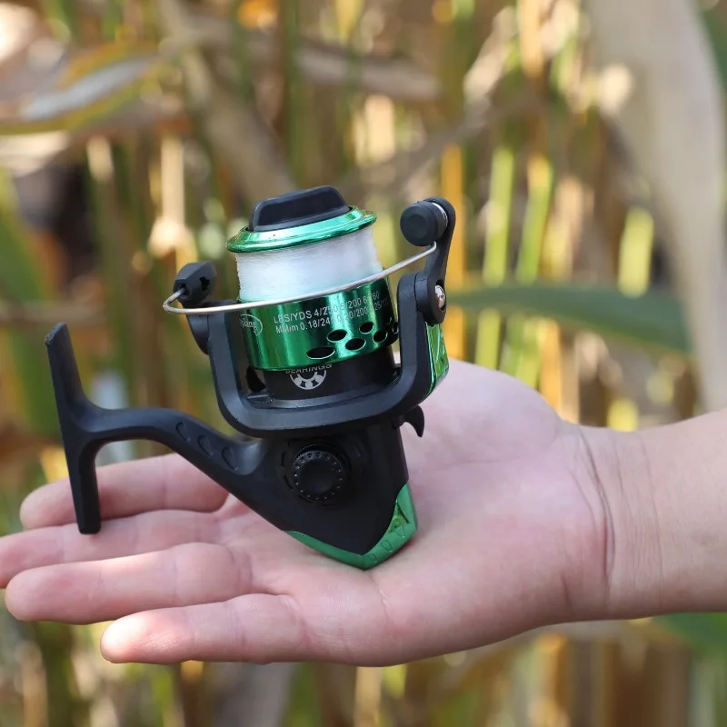 Sougayilang-rueda de pesca pequeña tipo 200 con mango plegable, carrete giratorio, balancín de pesca, rodamiento, carrete de caña de mar - imagen 5