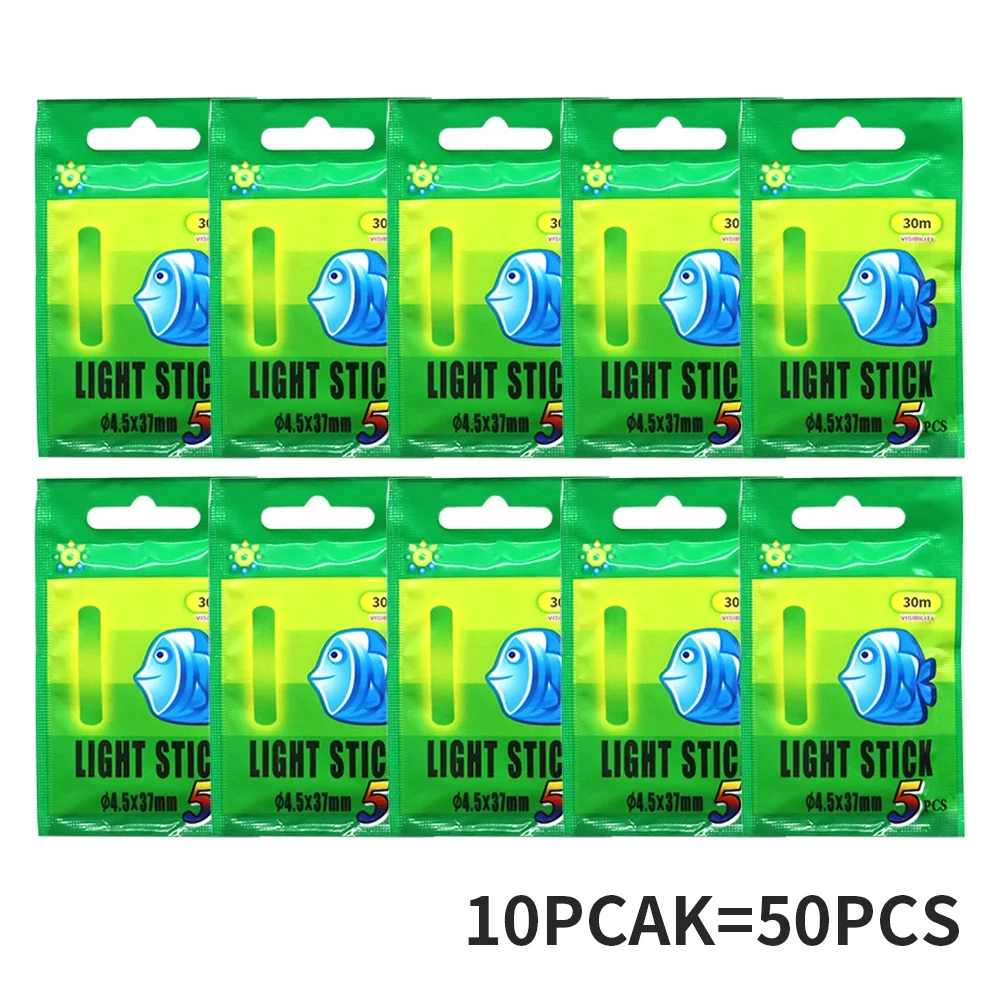 25/50 Uds flotador de pesca palo de luz fluorescente barra de luz flotador nocturno luz barra que brilla en la oscuridad lotes útiles aparejos de pesca