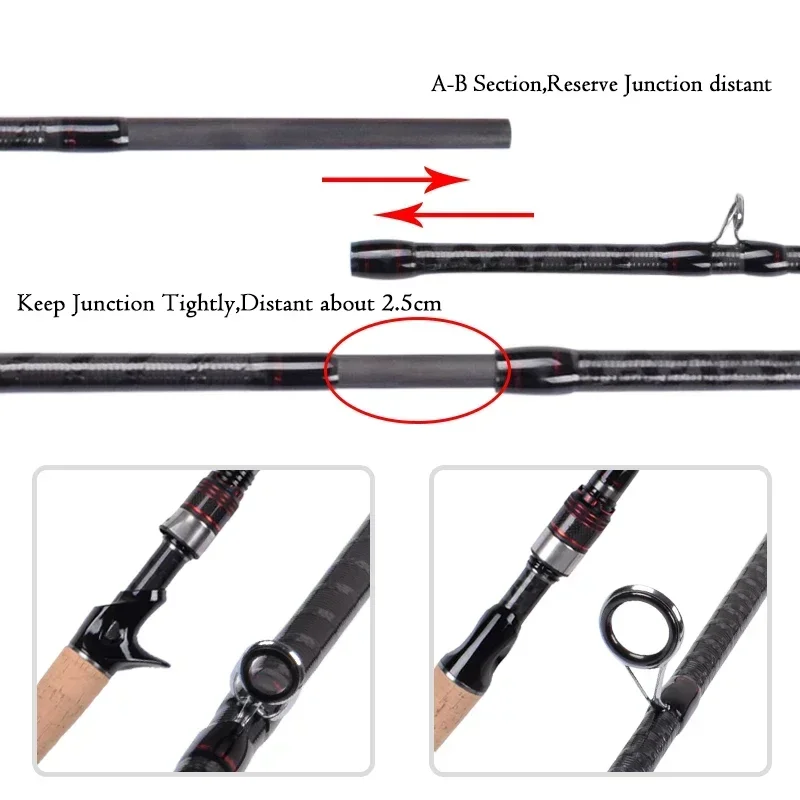 Mavllos RDM caña giratoria de pesca de lubina señuelo 7-21g línea 7-25lb luz de acción rápida 30T caña giratoria de trucha de carbono, caña de pescar de ave - imagen 4