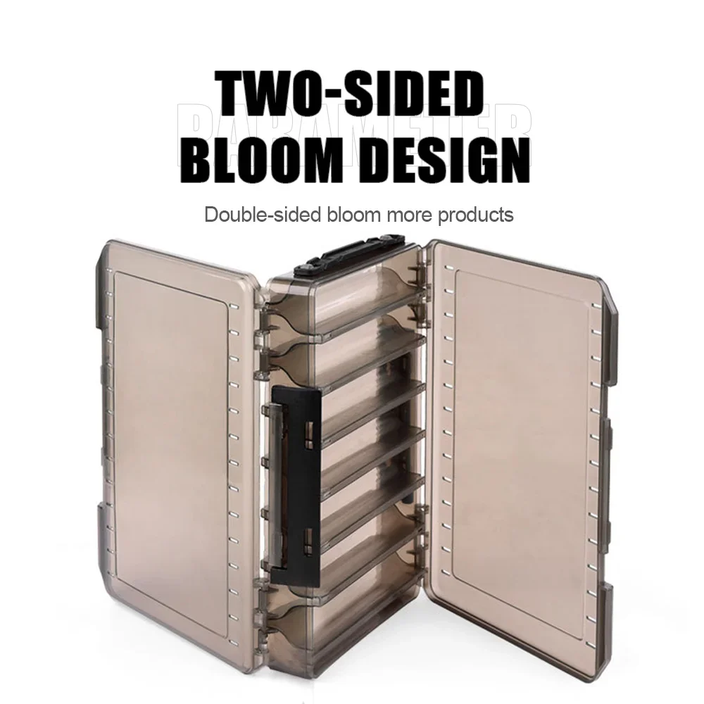 Caja de aparejos de pesca de plástico portátil, estuche de almacenamiento de herramientas para anzuelos de cebo, cajas de señuelos de pesca, organizador de aparejos impermeable, 2 capas - imagen 4