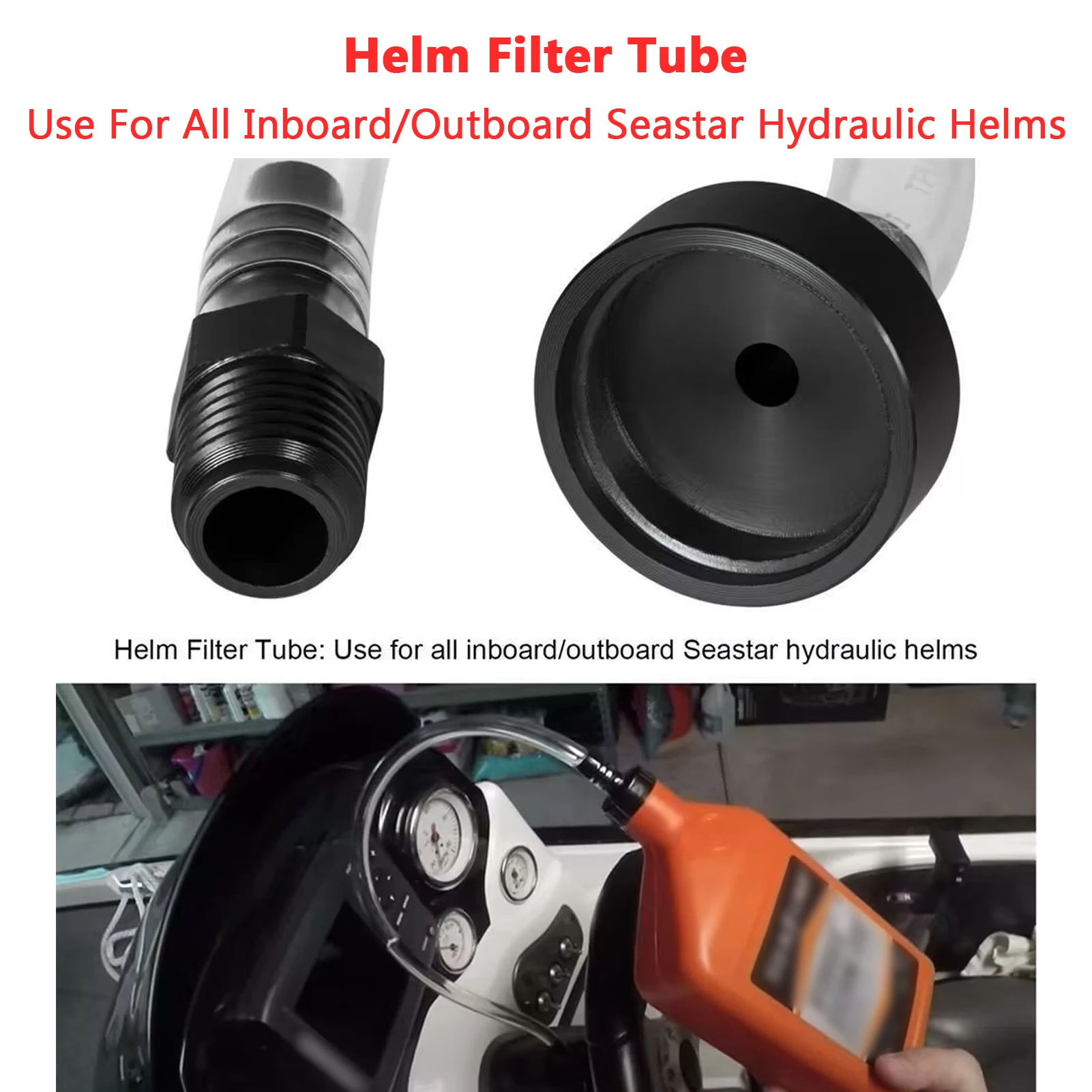 Paquete de 2 Kit de purga marina Kit de llenado de sistema de dirección hidráulica para barco Seastar Compatibilidad exacta Diseño a prueba de fugas Durable - imagen 2