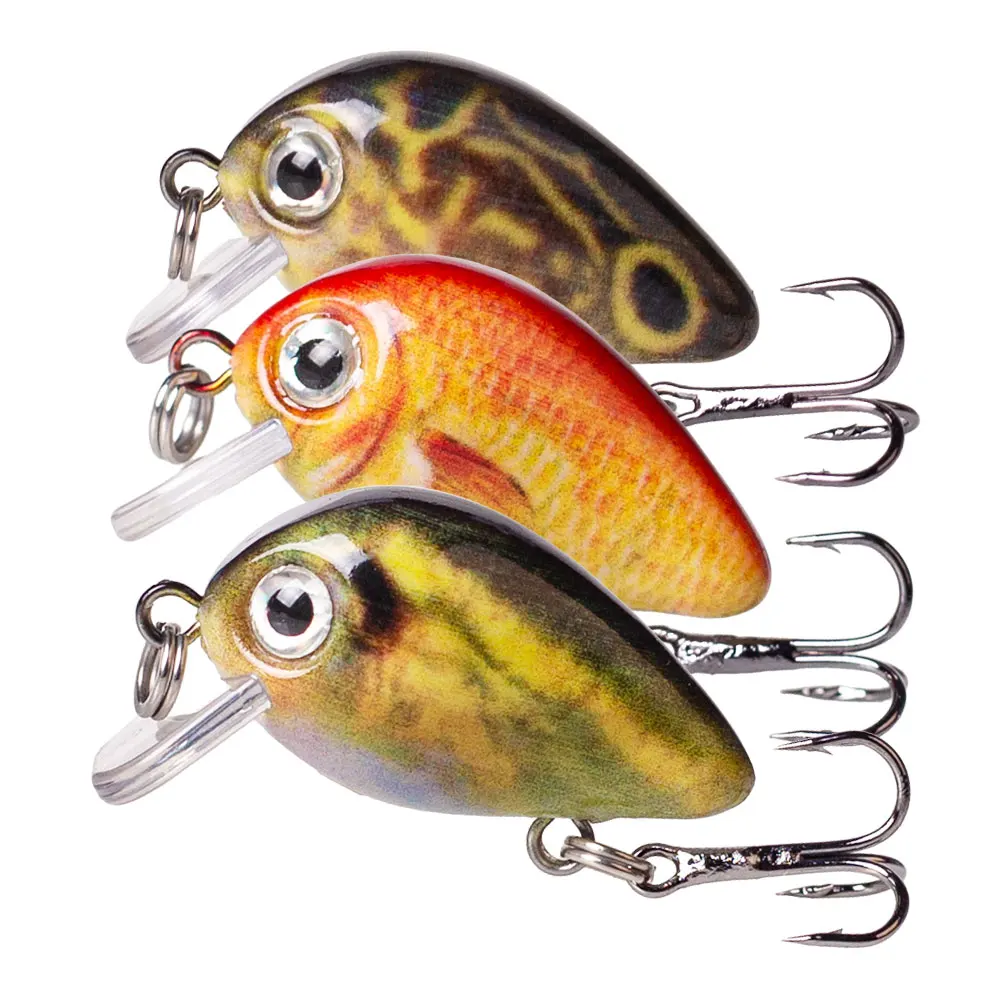 Hanlin 5 uds/traje 28mm/1,5g Mini Señuelos de Pesca cebos biónicos cebo duro Artificial Wobblers Crankbait perca carpa pesca Lucio - imagen 4