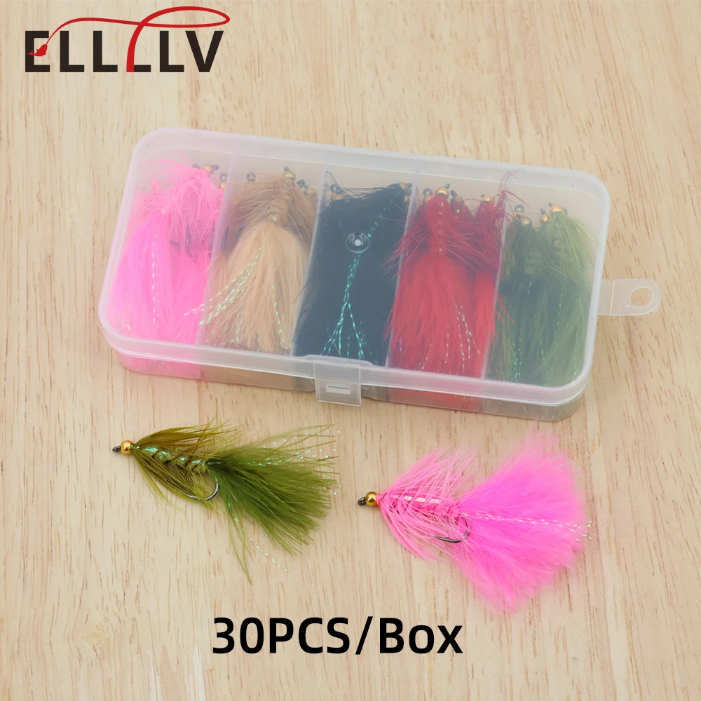 Woolly Bugger Streamers Ellllv – Cabeza latón para agua salada y dulce