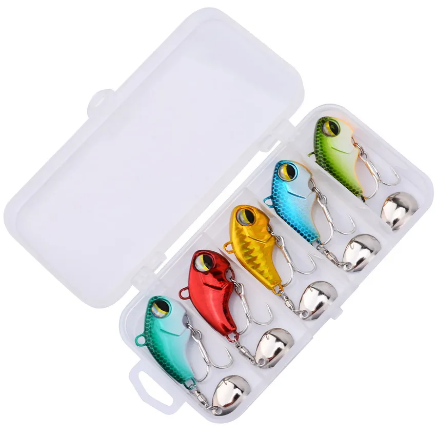 Aorace Spinner cebo VIB cuchara plantilla de Metal Pesca vibración 6-26g cebo duro Artificial lentejuelas Pesca Wobble señuelo giratorio - imagen 4