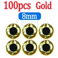 100pcs Gold 8mm