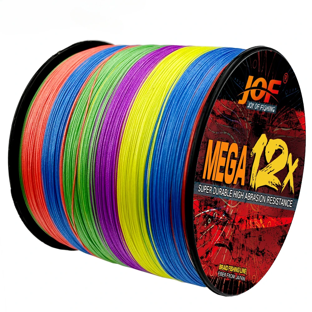 JOF X9/12 hebras 100m hilo de pescar de PE trenzado resistente a la abrasión señuelo multifilamento Hollowcore cable principal 0,14-0,55mm 4 colores - imagen 2