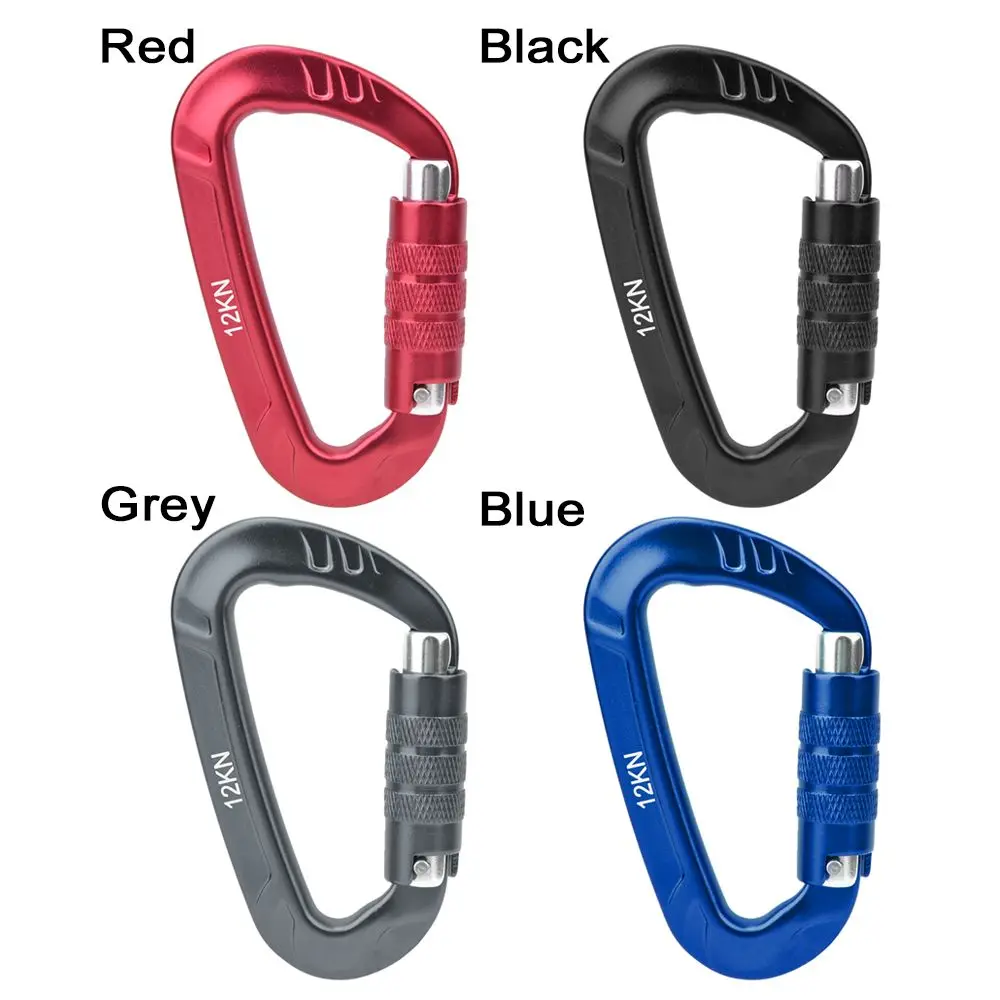 Mosquetón profesional en forma de D de aluminio, equipo de protección para montañismo, ganchos para llaves de escalada, cerradura maestra de seguridad - imagen 5