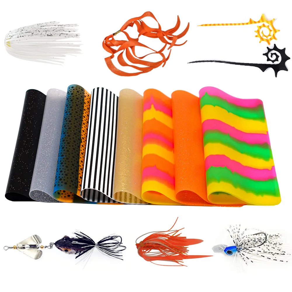 MNFT-Película de hoja de silicona para atado de moscas, ayuda para pesca en agua salada, anzuelo de Jigging, falda serpentina, Material de fabricación de señuelos, 2 uds. - imagen 3