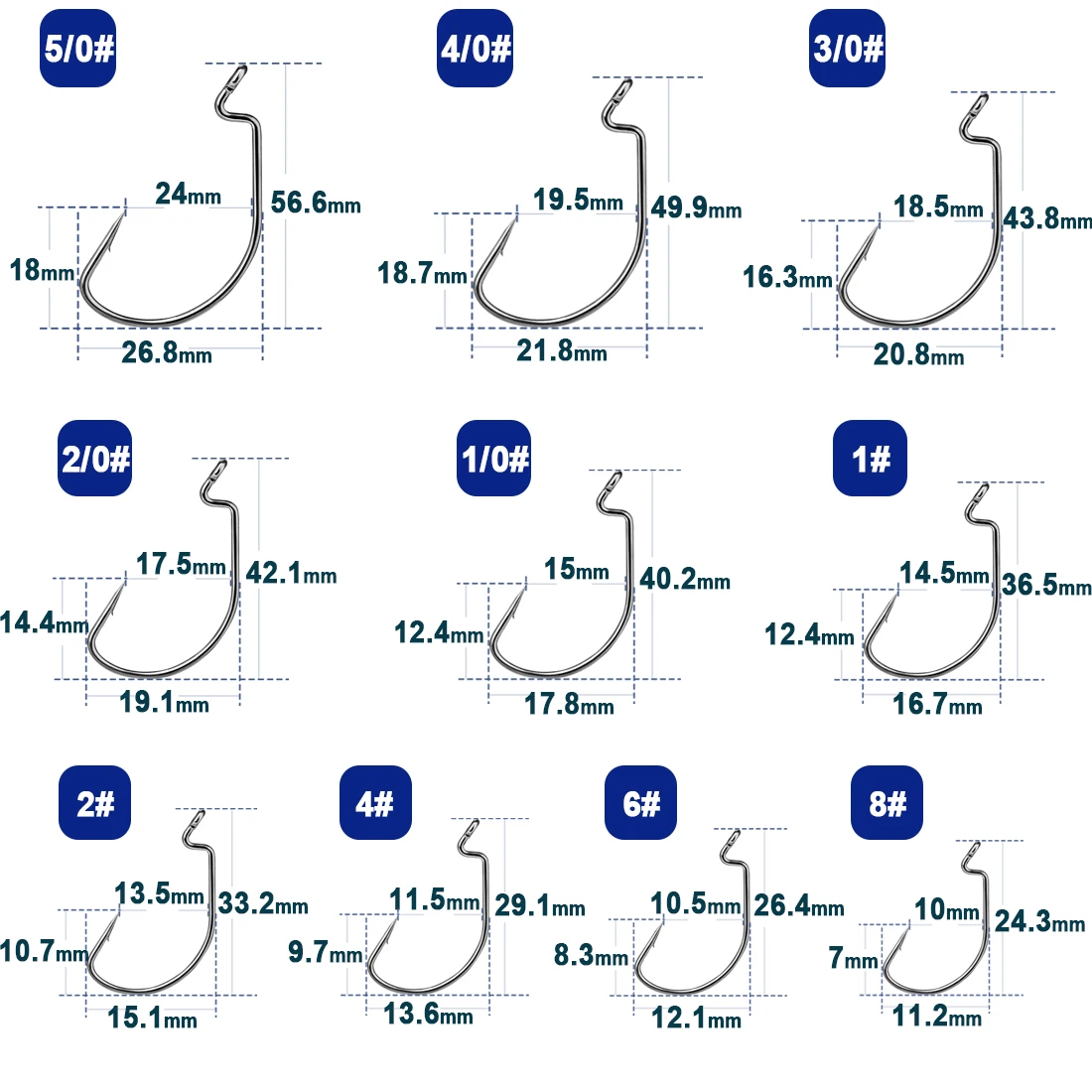 Anzuelos EWG de 25 piezas para pesca de lubina, anzuelos de gusano Offset, plantilla de carpa Softjerk Texas, aparejo de pesca en agua salada - imagen 3