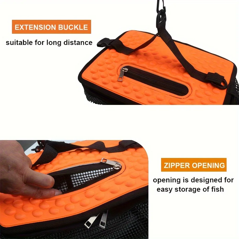 Cesta flotante para peces, cesta para peces atrapar, soporte de pesca plegable, cubo para pececillos, cebo de pesca de malla plegable portátil - imagen 3