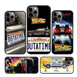 Funda de teléfono con placa de matrícula de Regreso al futuro para iPhone 17 Air 16 15 14 12 13 PLUS 11 PRO MAX