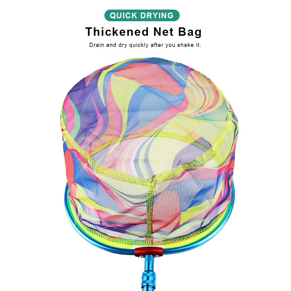 Mango retráctil de aleación de aluminio, red de pesca plegable, portátil, telescópica, Red de cuchara plegable para niños - imagen 2