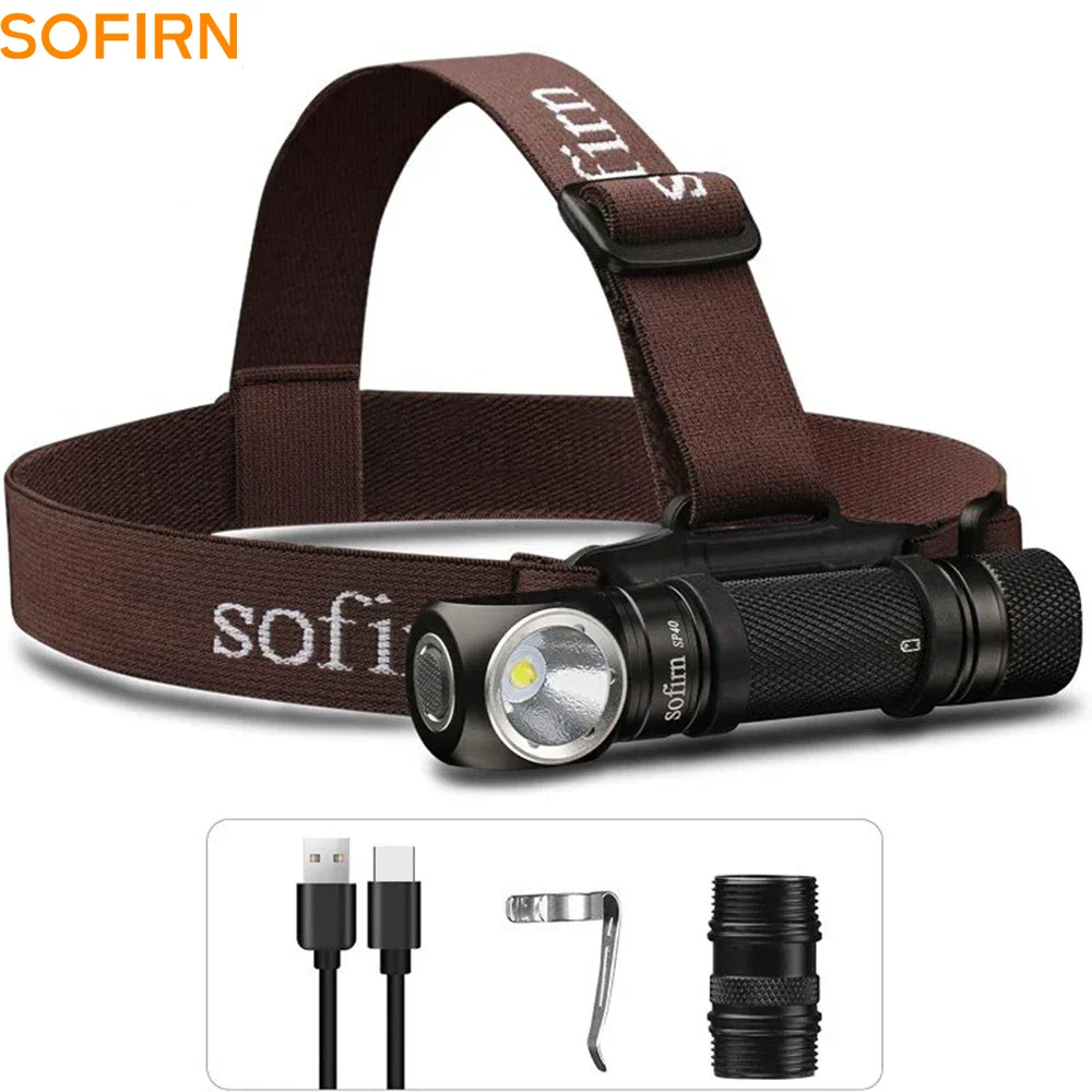 Sofirn SP40 Linterna frontal para pesca recargable con imán