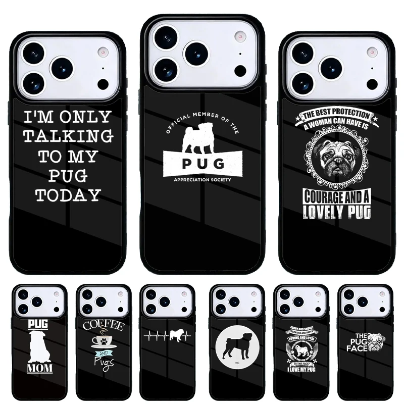 Funda iPhone con diseño de Pug y latidos de corazón
