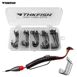 THKFISH Anzuelo vástago largo – Acero carbono para vinilos