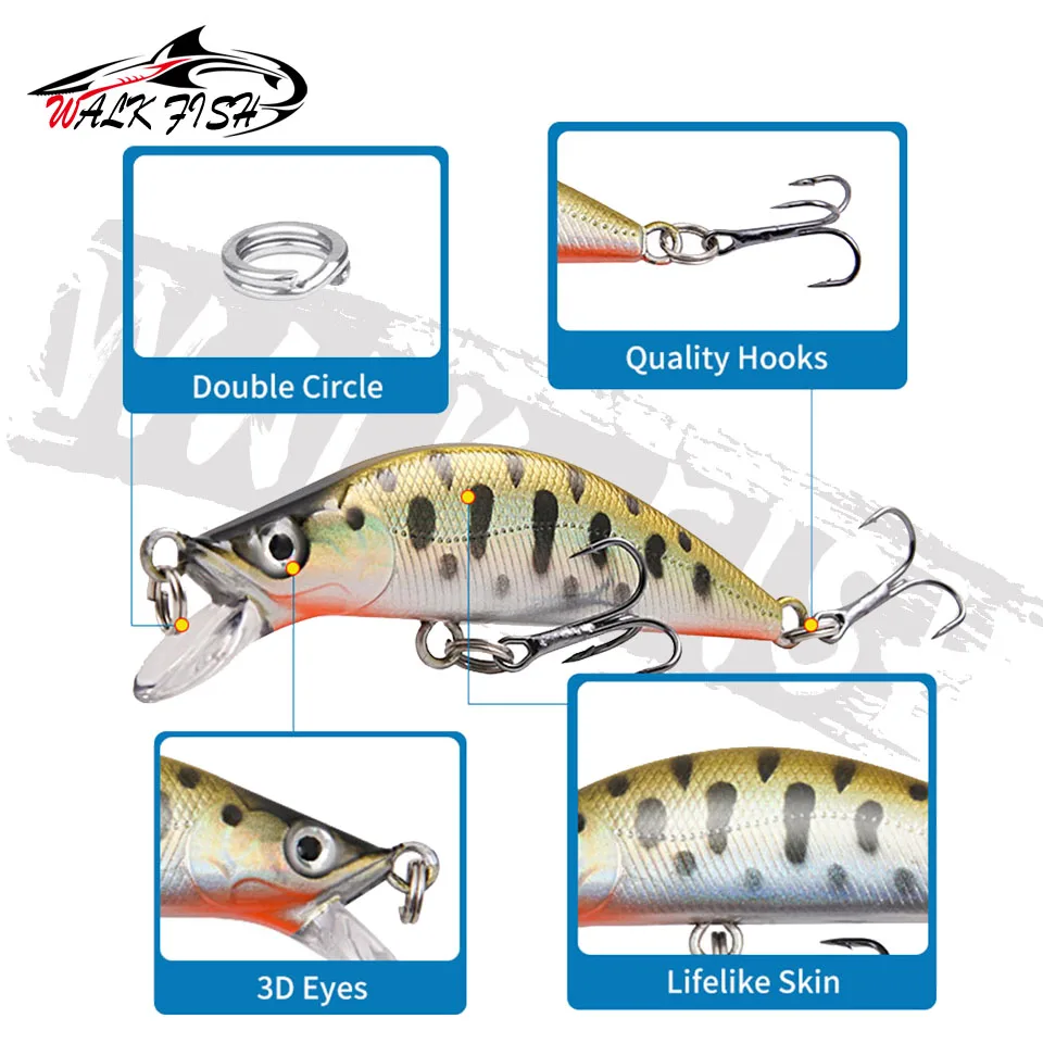 WALK FISH-señuelo de Pesca de pececillos, cebo duro Artificial, 7,1 cm, 5g, Wobblers, Isca - imagen 3