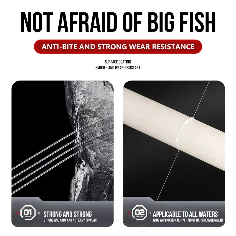 Línea de pesca de fluorocarbono estándar TAIYU, 200M, materiales japoneses, cable líder duradero de 3LB-26LB, línea de pesca con mosca de carpa de 0,14mm-0,47mm - imagen 5