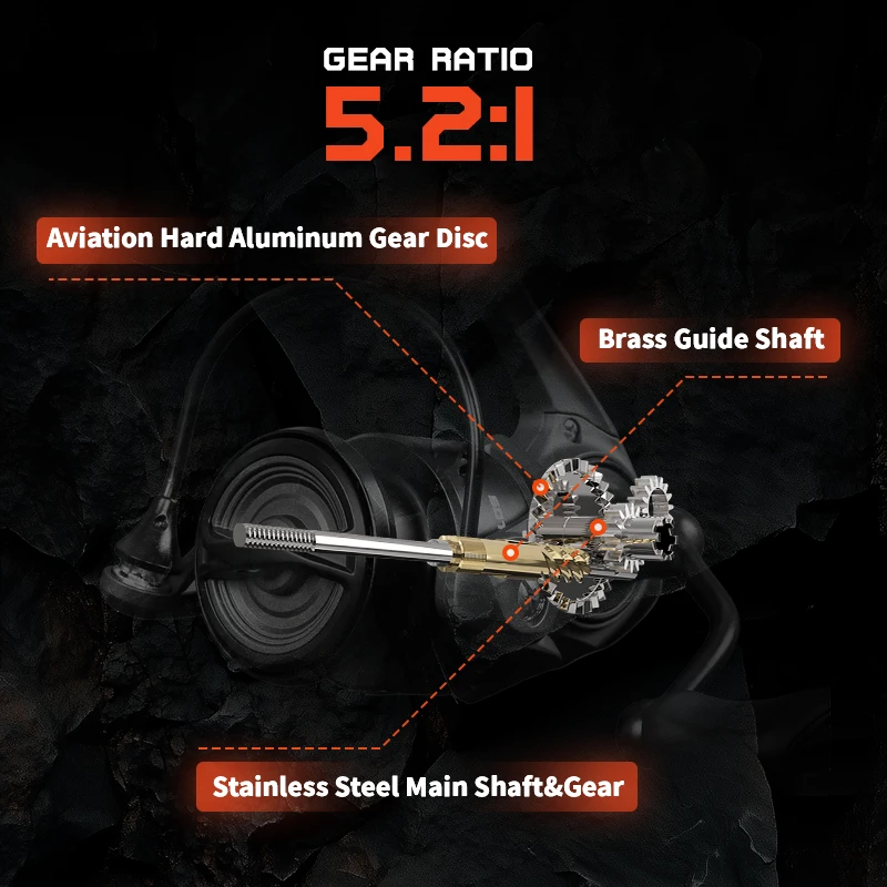 Carrete giratorio ultraligero Mavllos SCYLLA II, marco de carbono de 122g, relación de engranaje 5,2: 1, carrete de pesca de arrastre de 4kg para trucha y lubina - imagen 4