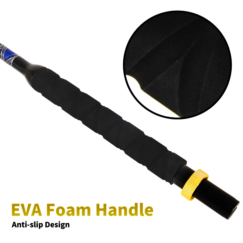 Caña de pescar pesada para agua salada, caña de arrastre de 130 libras, arrastre máximo de 6 '6" - imagen 5