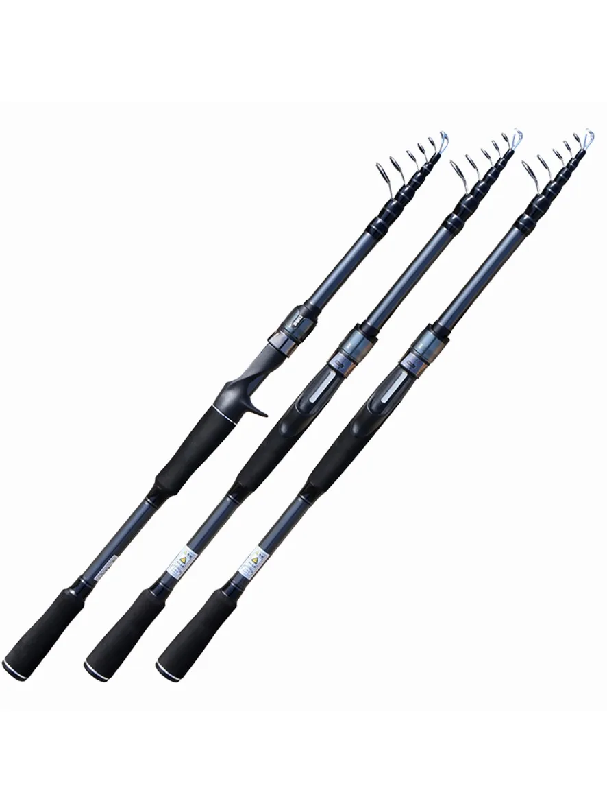 Ghotda-caña de pescar giratoria/fundida de larga distancia, caña de pescar telescópica ultraligera, ideal para lanzar carpa, trucha, Predator, 1,8-3,0 m - imagen 2